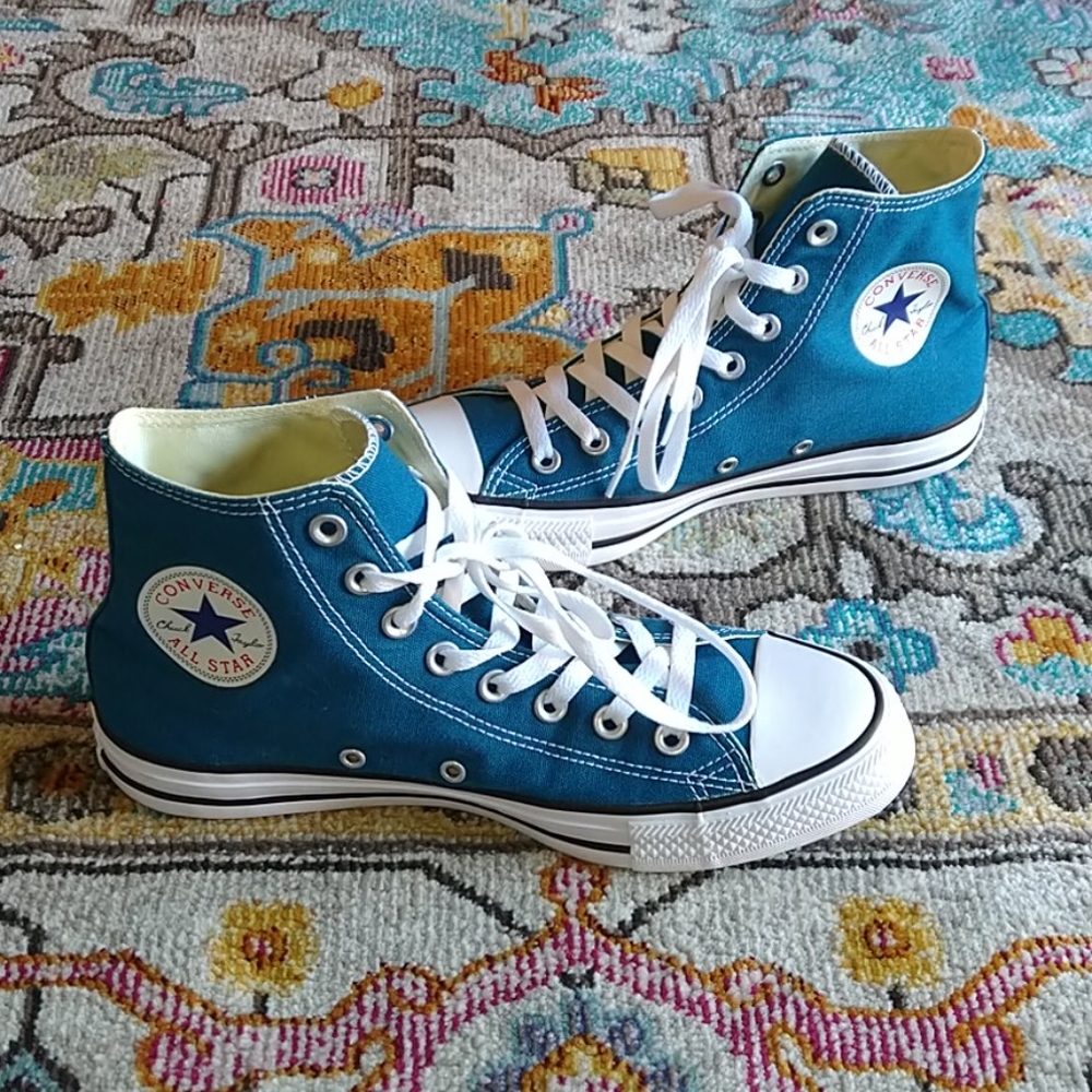 Final $ Converse Hi-top Women 9.5 teal sneakers
